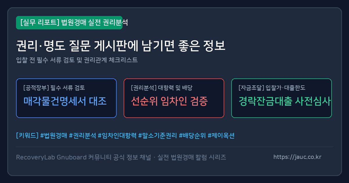 권리 명도 상담 질문 목록과 사건 정보 입력 카드