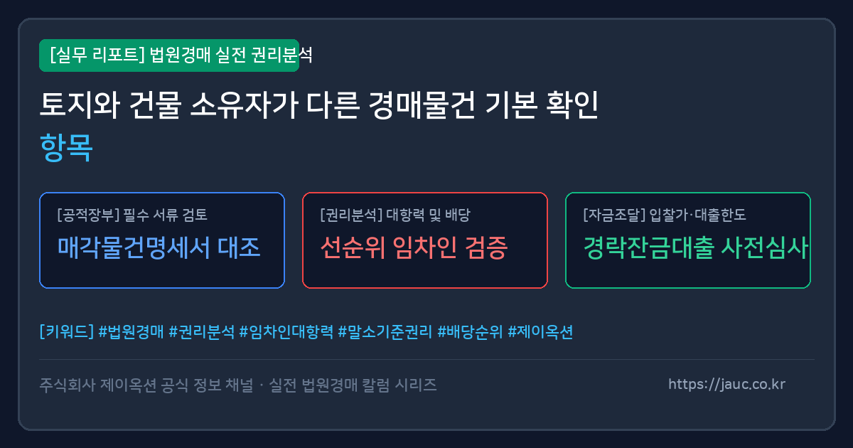 토지와 건물 권리관계 확인 체크리스트 인포그래픽