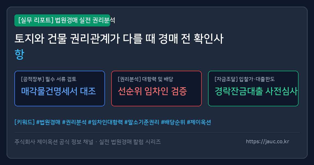 토지와 건물 권리관계가 다른 경매 물건 확인 체크리스트