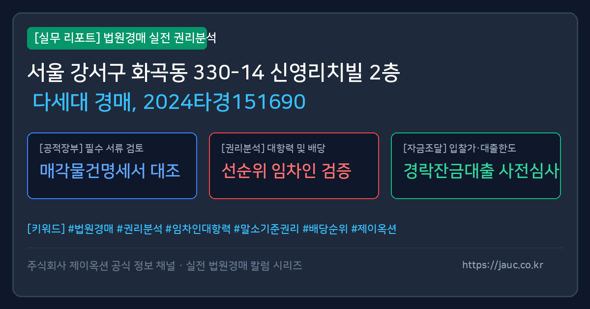 강서 다세대 경매 물건의 확인 포인트를 정리한 안내 그래픽