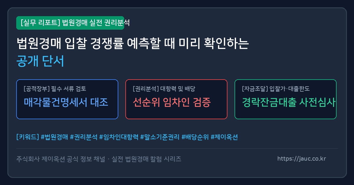 법원경매 입찰 경쟁률 분석을 위한 체크리스트 그래픽