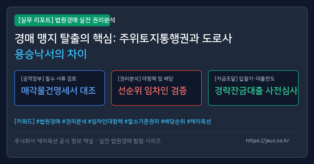 맹지 탈출을 위한 주위토지통행권과 도로사용승낙서 비교 인포그래픽