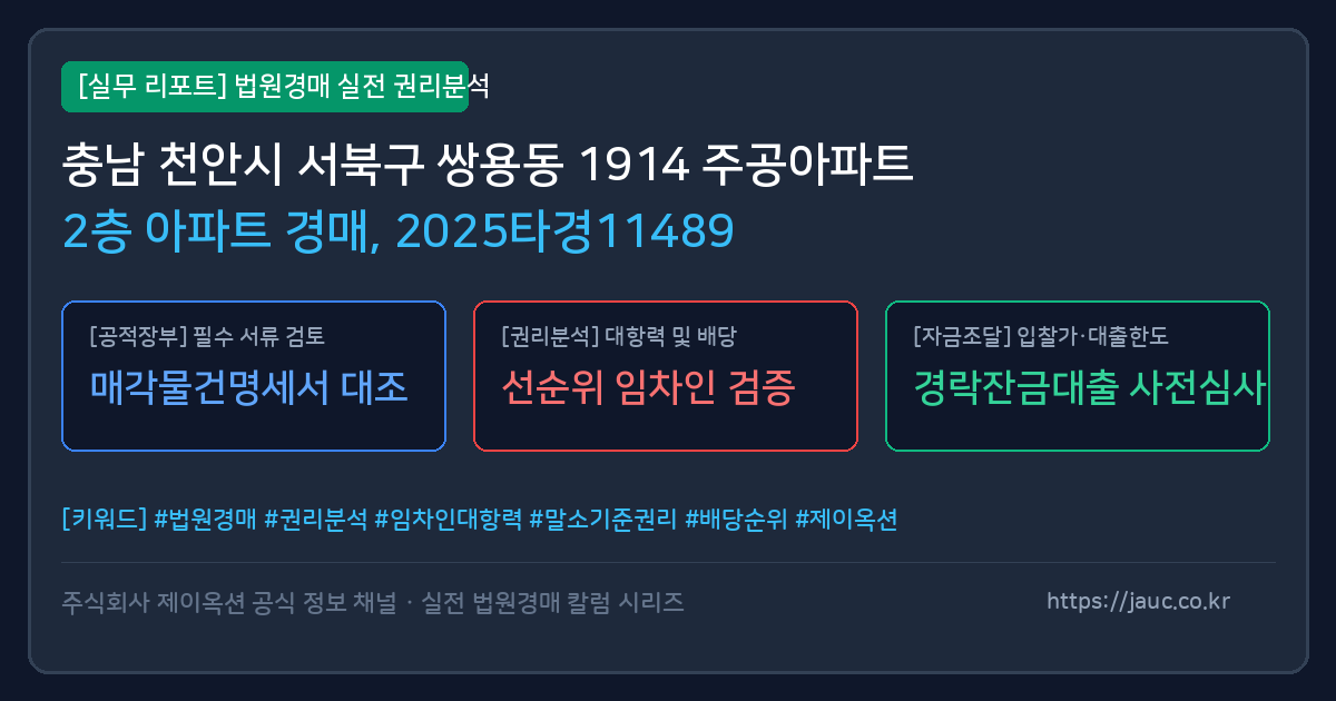 서북 아파트 경매 물건의 확인 포인트를 정리한 안내 그래픽