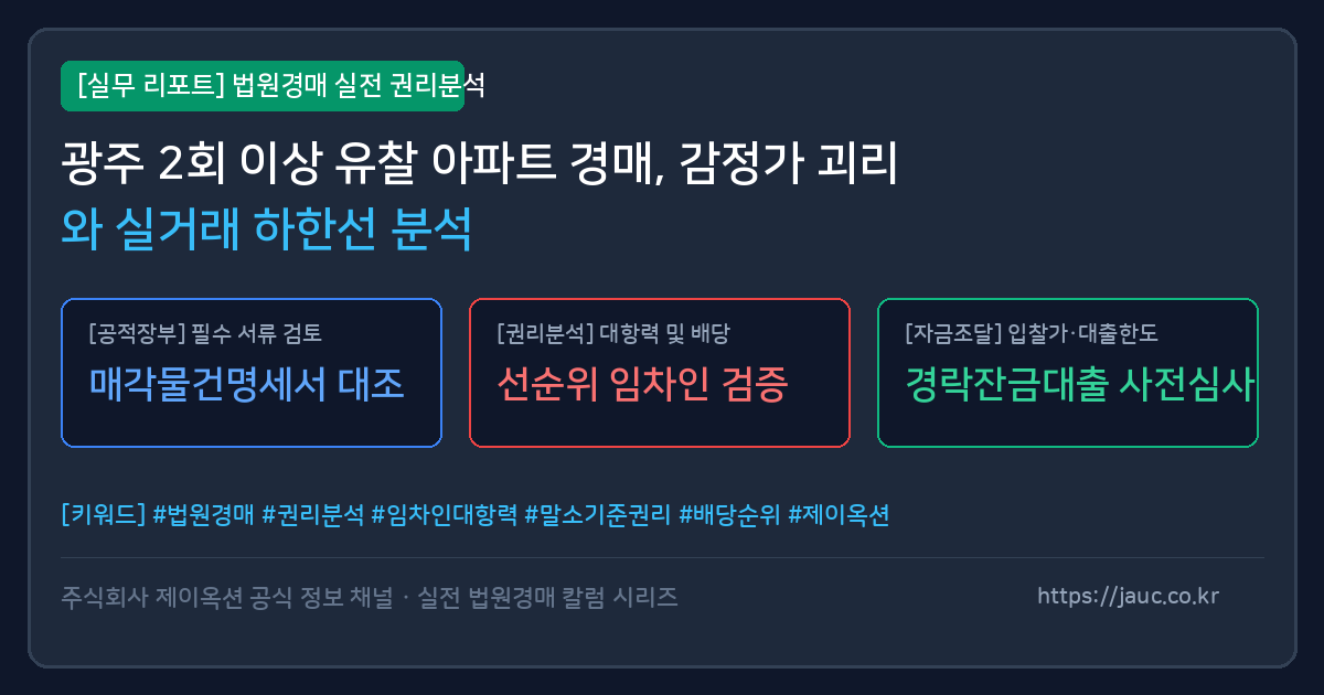 광주 아파트 경매 감정가와 실거래가 비교 분석을 위한 체크리스트 인포그래픽