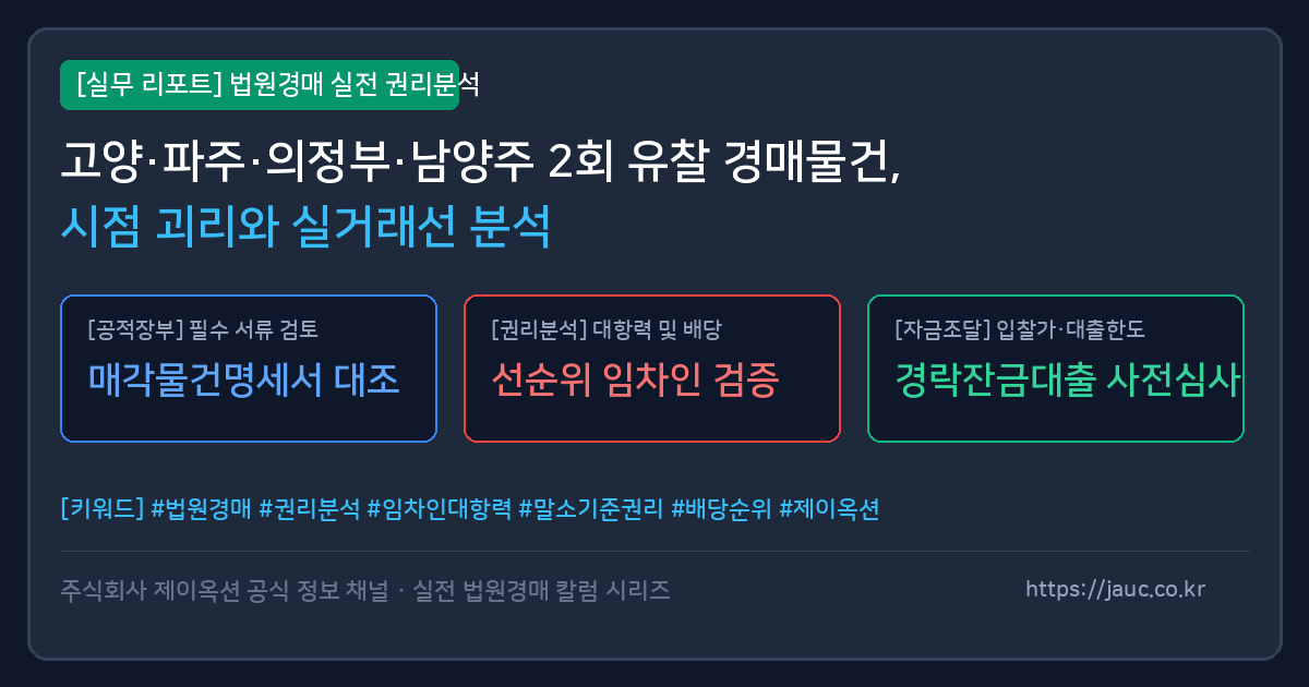 경기 북부 경매물건 감정가와 실거래 하한선 비교 체크리스트 인포그래픽