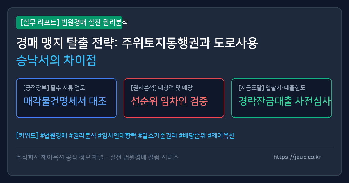 주위토지통행권과 도로사용승낙서의 주요 특징을 비교한 인포그래픽 리포트