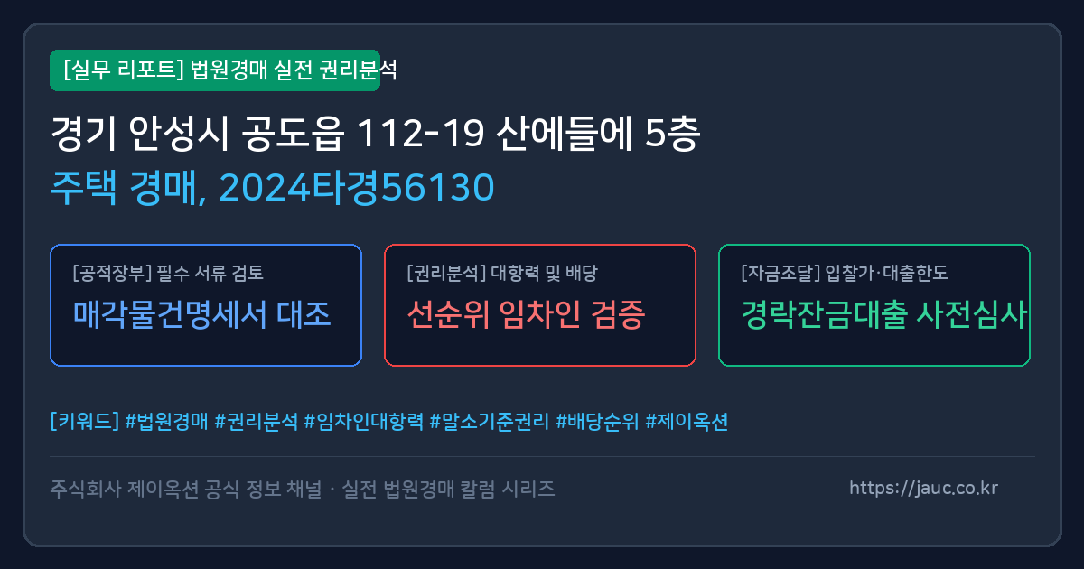 안성 주택 경매 물건의 확인 포인트를 정리한 안내 그래픽