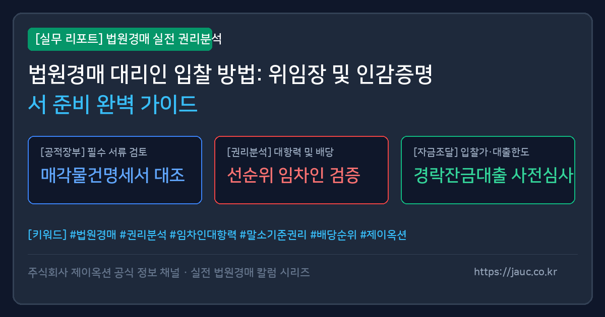 법원경매 대리인 입찰 시 필요한 위임장과 인감증명서 준비 서류 안내 체크리스트