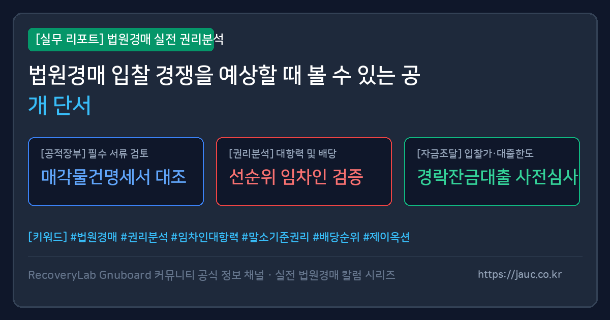 법원경매 입찰 경쟁 예상 체크리스트 문서형 그래픽